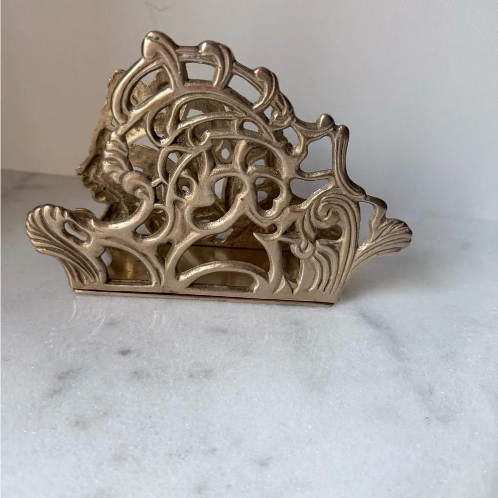 Elegant Gold Metal Napkin Holder